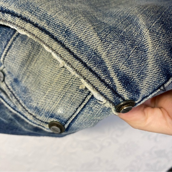 Men’s 34x30 Ring of Fire Distressed Jeans Destroyed Holey Zipper Pocket Faded - Picture 9 of 13